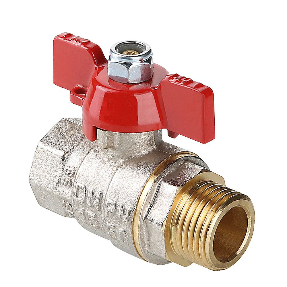 Кран шаровой ENOLGAS BASIC с ручкой-бабочкой и внутренней–наружной резьбой S.218