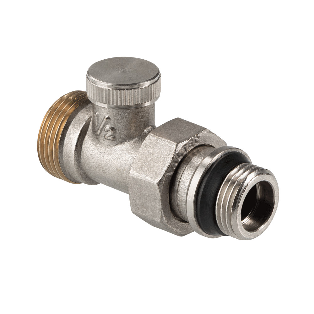 Клапан настроечный прямой с самоуплотняющимся полусгоном и переходом на Евроконус VT.020.NER