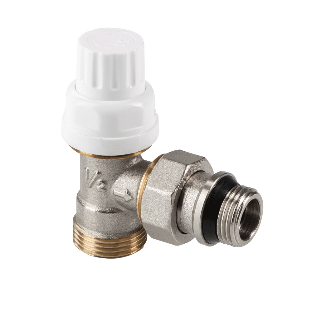 Клапан радиаторный угловой с дополнительным уплотнением, «евроконус» VT.031.NER