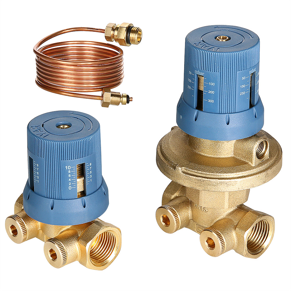 Автоматический регулятор перепада давлений в комплекте с запорно-регулировочным клапаном VT.040.G