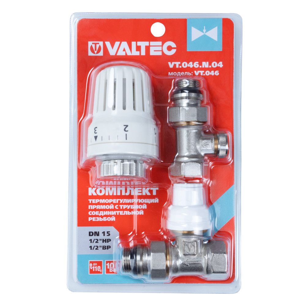 Комплект терморегулируюшего оборудования для радиатора прямой VT.046.N