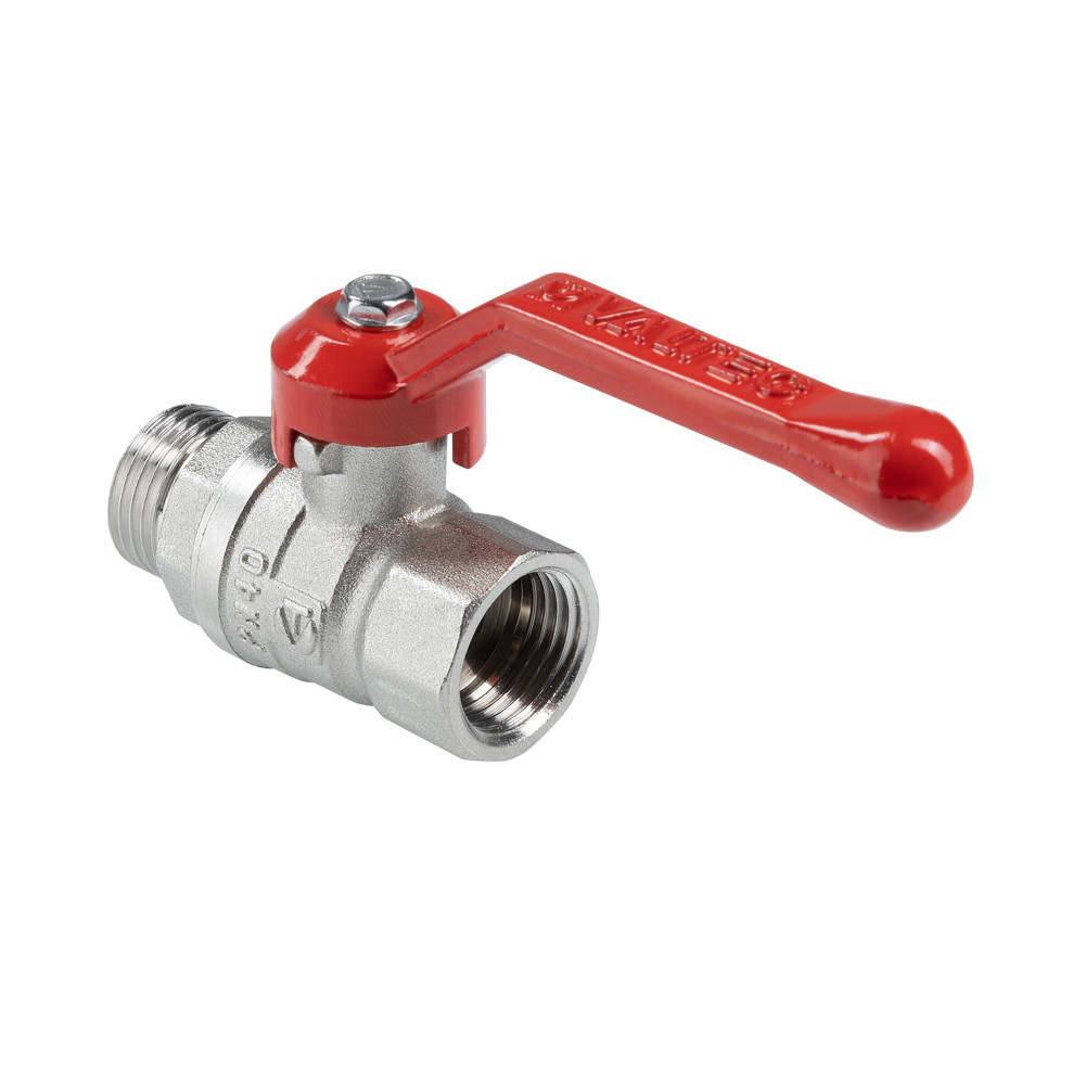 Шаровой кран «СТАНДАРТ» никелированный (ГОСТ) c флажковой рукояткой и внутренней–наружной резьбой VT.121.N