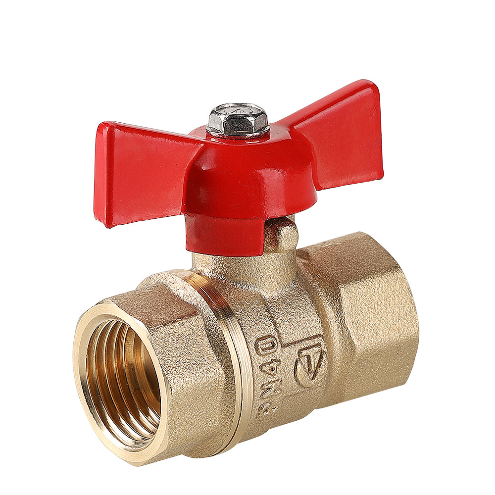 Кран шаровой «СТАНДАРТ» без покрытия с ручкой-бабочкой и внутренней резьбой VT.122.GN