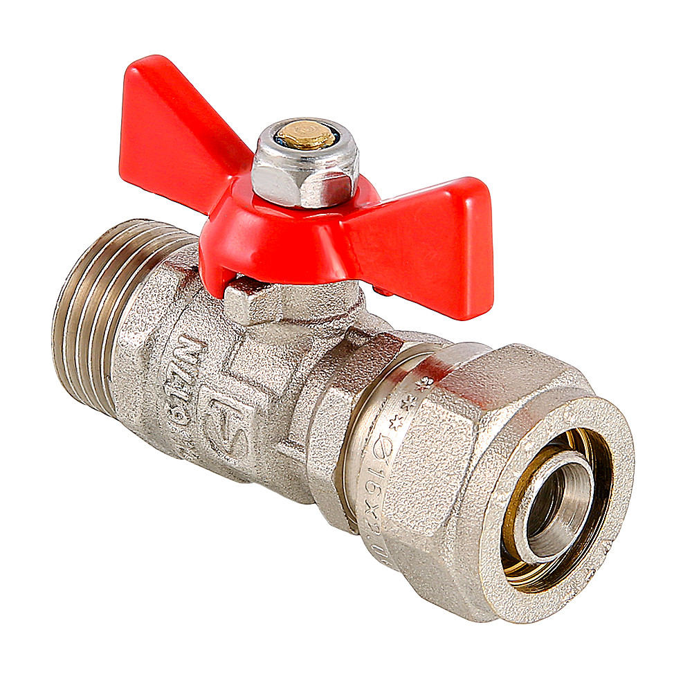 Кран шаровой с обжимным соединением и наружной резьбой VT.341.N