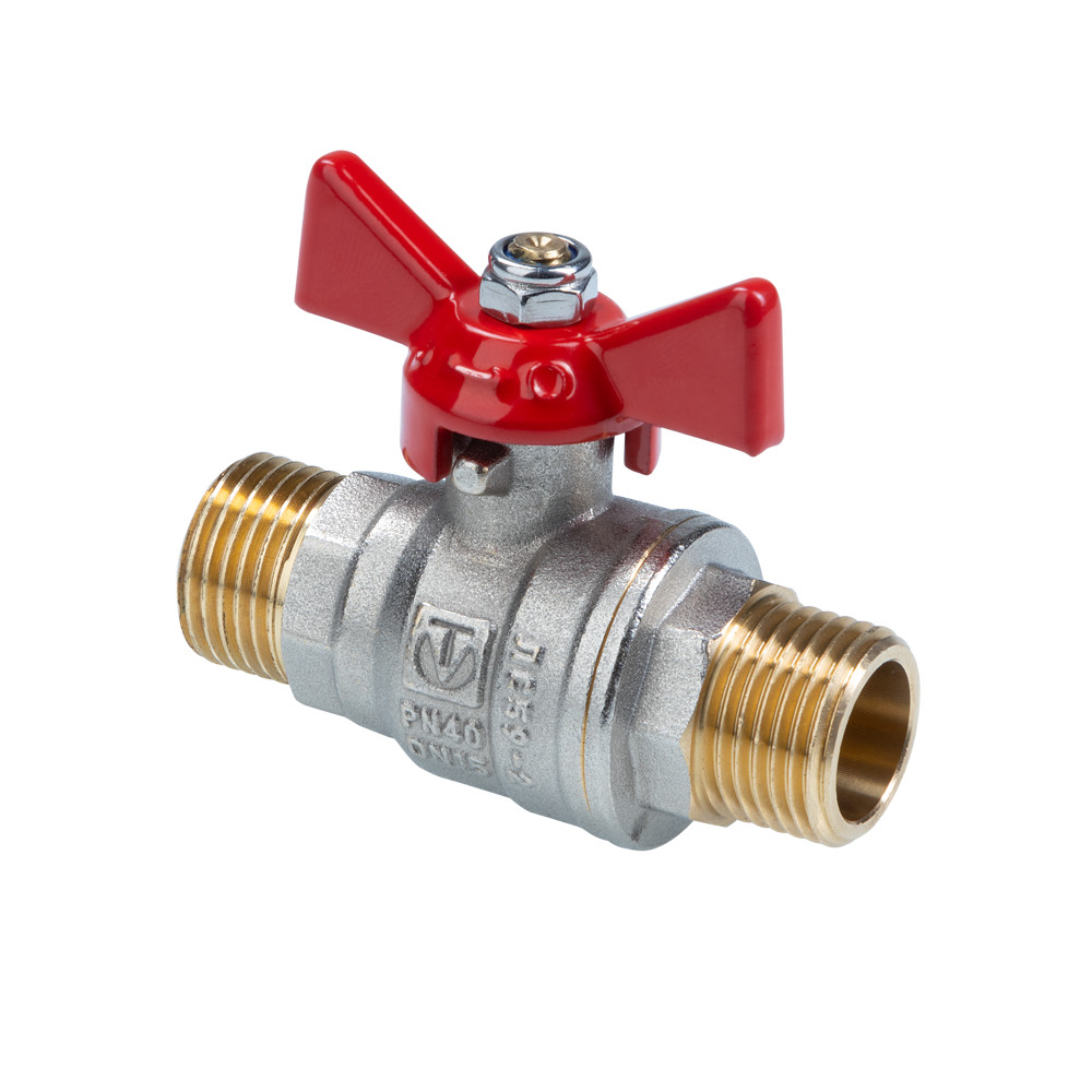 Кран шаровой «ГОСТ» с ручкой-бабочкой и наружной резьбой. VT.419.N