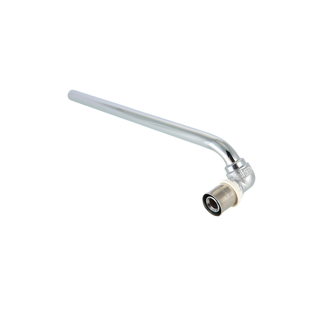 Пресс-фитинг – угольник с хромированной трубкой VTm.281.N