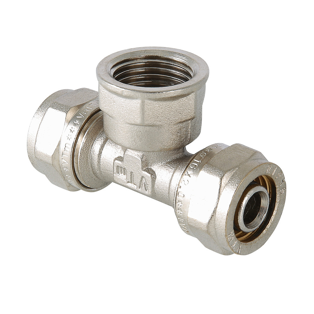 Фитинг обжимной – тройник с переходом на внутреннюю резьбу VTm.332.N