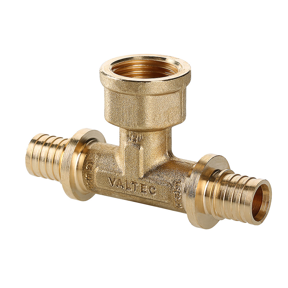 Фитинг аксиальный универсальный – тройник надвижной с переходом на внутреннюю резьбу VTm.432.BG