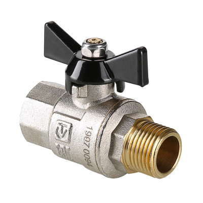 Кран шаровой VALTEC PERFECT с ручкой-бабочкой и внутренней–наружной резьбой VT.318.N