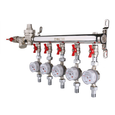 Узел этажный распределительный для систем водоснабжения с редуктором VT.GPW