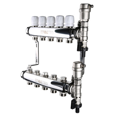 Коллекторный блок из нержавеющей стали с регулирующими и балансировочными клапанами VTc.588.EMNX