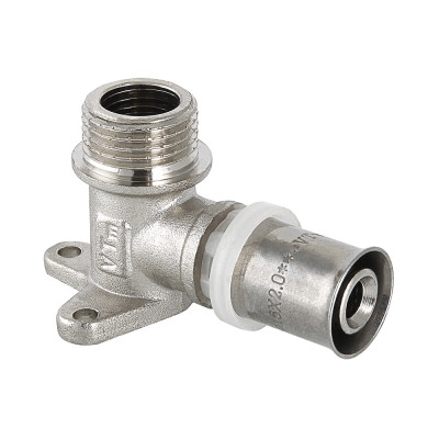 Пресс-фитинг – угольник с креплением (водорозетка) с наружной резьбой VTm.255.N