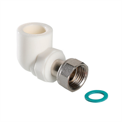 Фитинг полипропиленовый – угольник с накидной гайкой VTp.758.0